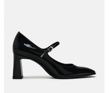 ZARA BLACK PATENT HIGH HEEL SHOES SIZE 5