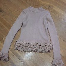 Ladies Beige Jumper With Sequins On Sleeves And Bottom  S/M May by shining star