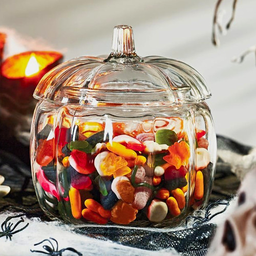 Clear glass pumpkin shaped - clear,