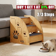 2/3 Steps Pet Ramp Wooden Dog