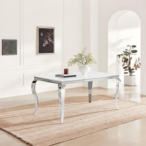 Skye rectangular white marble - white,