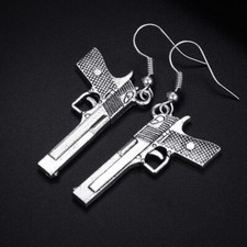 Desert Eagle Pistol Hand Gun Military COD Drop Dangle Earrings + Free Gift Bag