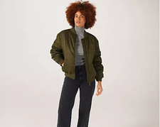 Centigrade Padded Bomber Jacket size medium new QVC Olive