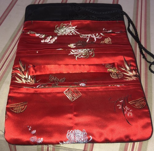 Oriental silk jewellery roll - jewellery,