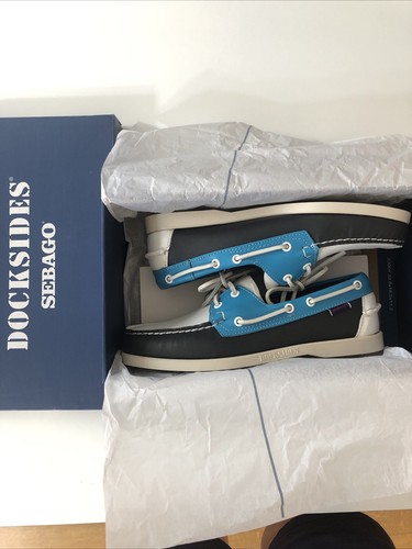 Mens sebago white navy blue - white,