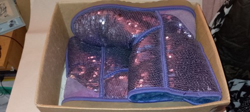 Ladies purple sequin - , boots