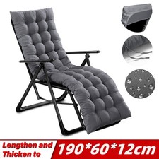 Waterproof Sun Lounger Cushion Bench Chair Garden Recliner Replacement Anti Slip