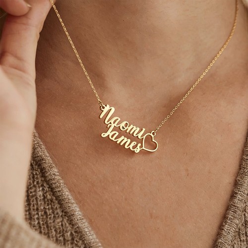 Custom name plate necklace - plate,