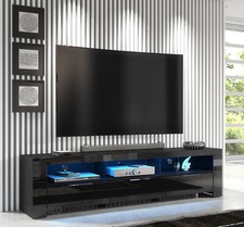 200cm TV Stand Black Unit
