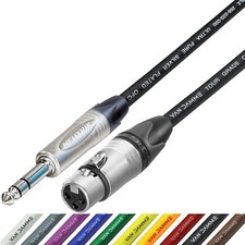 Female XLR to Jack TRS Cable Neutrik 1/4" Balanced Lead Van Damme XKE Patch Mic