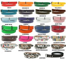SIMPLE LADIES GIRLS WOMEN'S 12MM THIN SKINNY 100% LEATHER ADJUSTABLE WAIST BELT