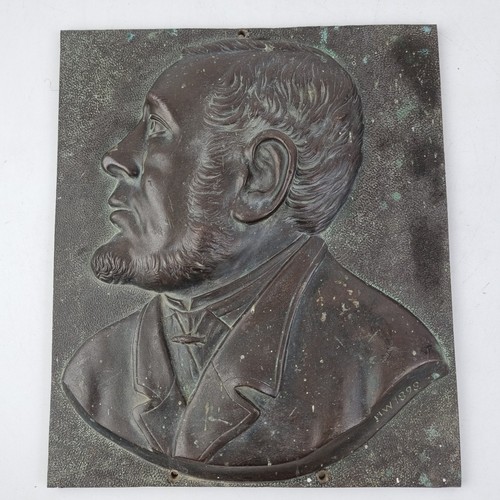 Antique bronze plaque - bronze,