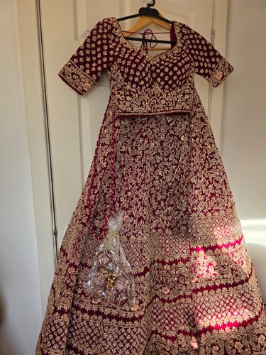 Maroon wedding lengha - lengha,