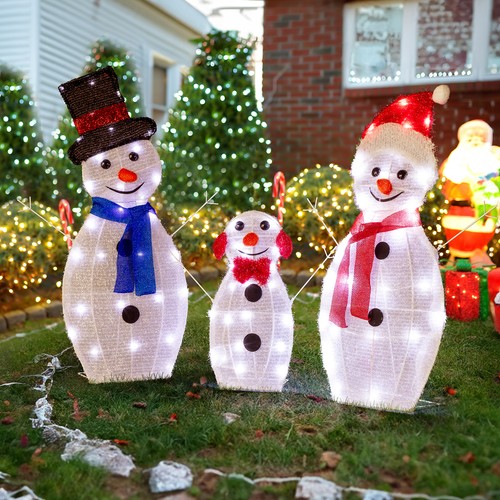 3pcs snowman family - 3pcs, outdoor