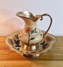 Vintage Brass Cloisonne Floral