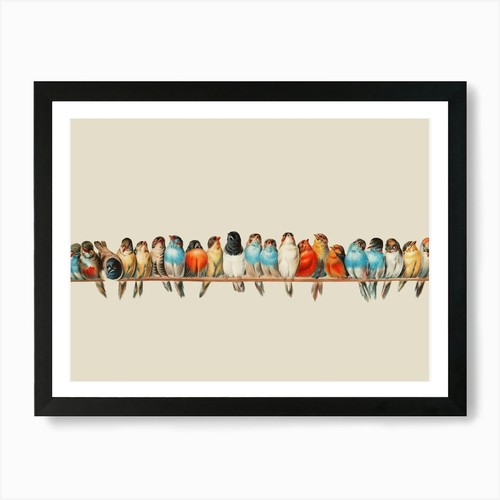 Birds wire art - a, print