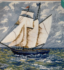 SEASIDE BEACH COAST SAILING Cross Stitch chart Multiple Choice Drop down Menu