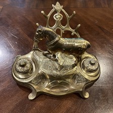 Victorian Ormolu Inkwell Horse