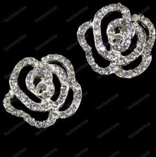CLIP ON BIG CRYSTAL ROSE