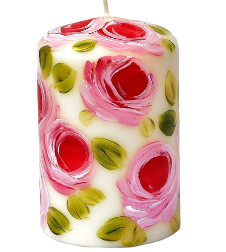 Pretty short pillar candle - pretty,
