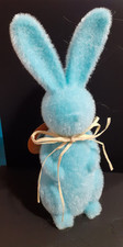 Flocked Blue Easter Bunny