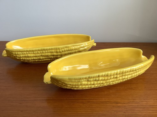 Vintage pair yellow ceramic - of,