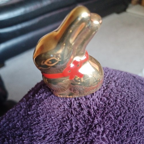 Porcelain gold lindt bunny - porcelain,