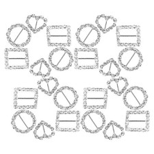  30 Pcs Sewing Accessories Heart Shape Ribbon Sliders Buckles Round Slides Craft