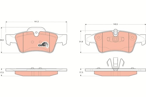 Rear brake pad set - rear, disc