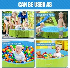 FOLDABLE DOG PADDLING POOL - PECUTE GARDEN/PATIO PUPPY/KIDS BATHTUB 80cm x 20cm