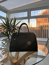 Furla Dolly Medium Black Leather Handbag Satchel  Dust Bag & Shoulder Strap  