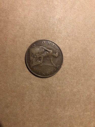Rare 1914 one penny coin - penny, coin.