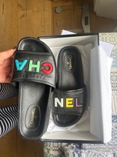 Chanel Black Leather Logo