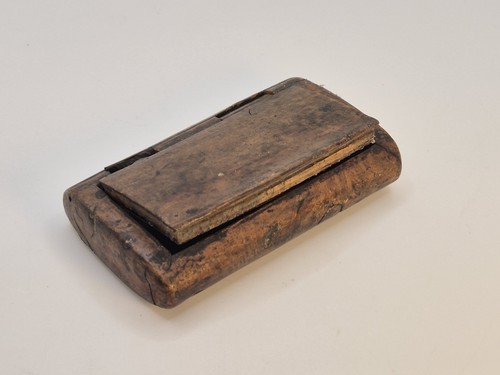 Antique treen wooden snuff - wooden, box