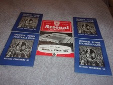 5 X IPSWICH TOWN PROGRAMMES SEASON 61  - 62 CHAMPIONS