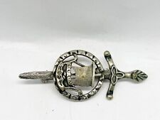 VINTAGE CELTIC SILVER TONE METAL - BOAT SHIP VIKING SCOTTISH LADIES PIN BROOCH