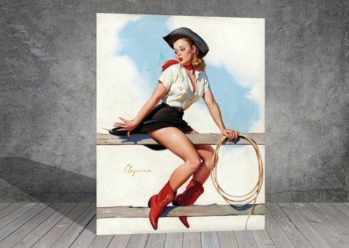 Gil elvgren cowgirl cannon - cowgirl,
