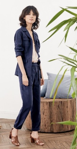 Zara linen blend safari jacket - safari,