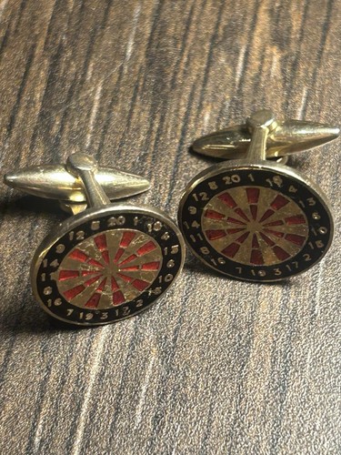 Vintage dartboard cufflinks - vintage,