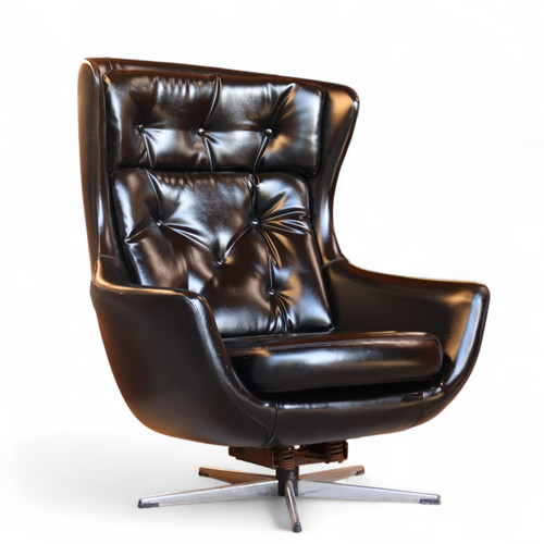 Mid century black faux leather - mid,