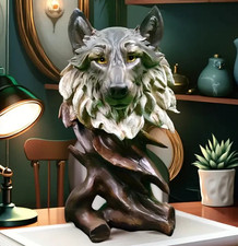 NEW 11" Grey White Wolf Head
