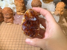 Natural Citrine Geode Quartz Crystal Cluster - Egg Shape 250 Grams (#050)