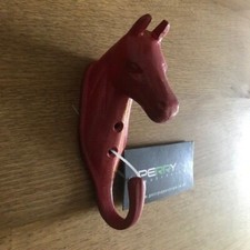 Bridle Hook, Horse Head, RED