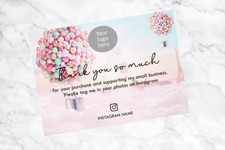 A7 Thank You For Supporting My Small Business Cards,  250gms balloon