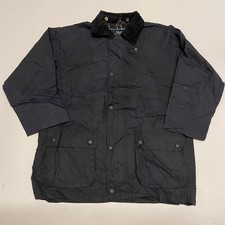 Wax Jacket Boys Aged 12 140-152 cm Navy Blue Waxed Coat Outdoor Utility Field