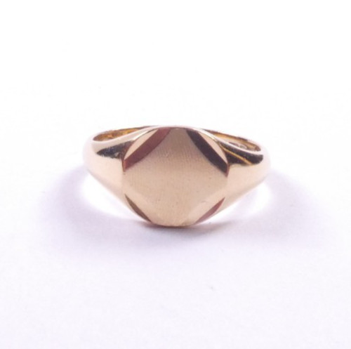 Gents yellow gold ring signet - yellow,