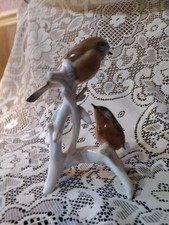 KARL ENS PAIR OF PORCELAIN BIRDS ON A BRANCH.Post 1945