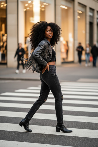 Vintage 80s leather biker - vintage,