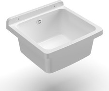 Compact White Utility Sink