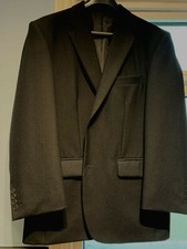 Mens 100% Wool Classic Herringbone Jacket Black Ex Hire Formal/Masonic/Funeral 